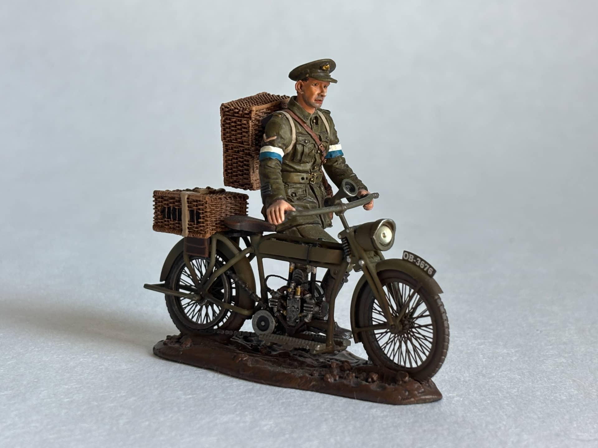 John Jenkins Designs GWB15C Despatch Rider on Motorbike with Pigeon